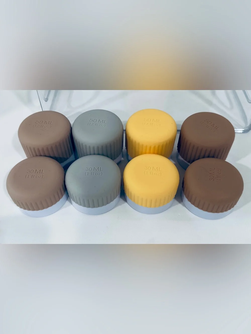 Silicone Travel Jars 1 oz & 3 oz Set of 8